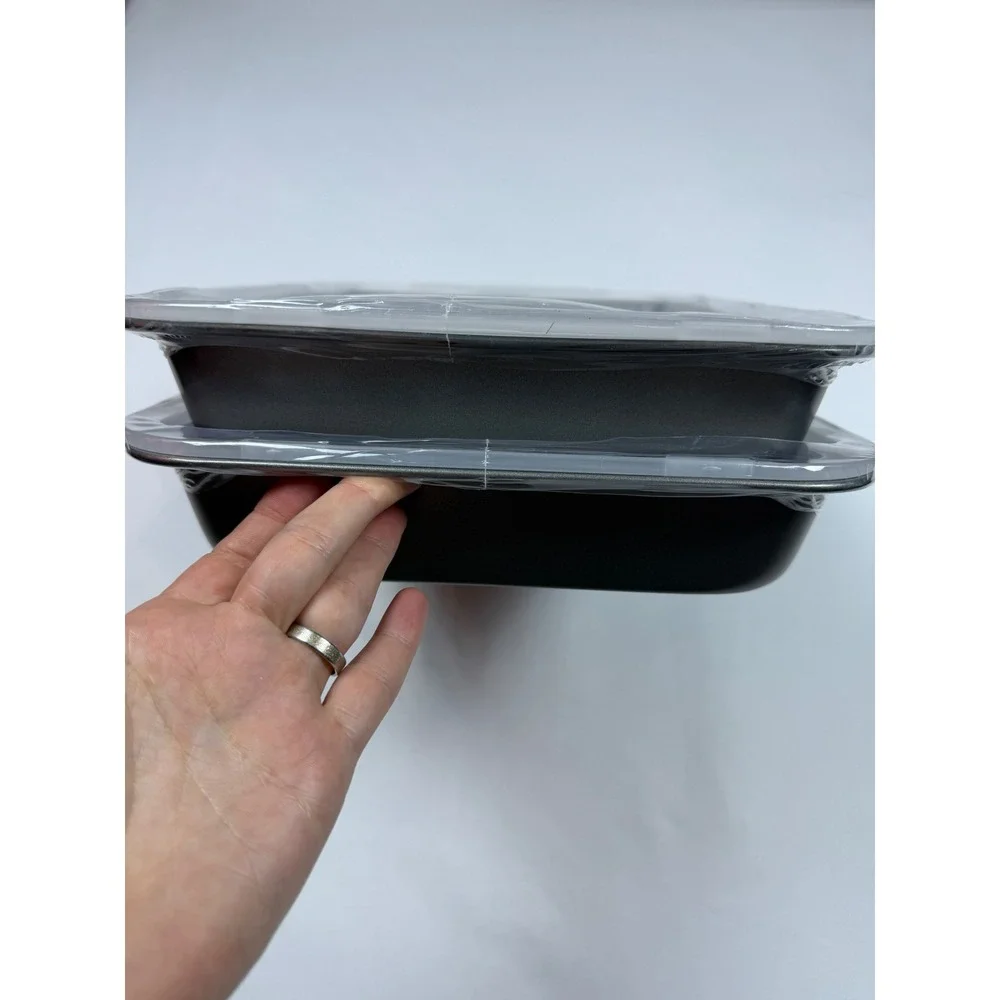 GoodCook Everyday Nonstick‎ Cake Pan Set of 2 13x9 Gray NEW Covered Bakeware